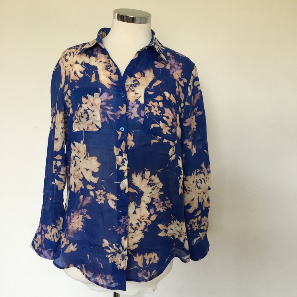 MaxMara Weekend Floral Button-Down Shirt - Size 10